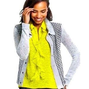 CAbi Yellow Chartreus Reign Ruffle Sleeveless Shirt Style #3071 Top, Size S